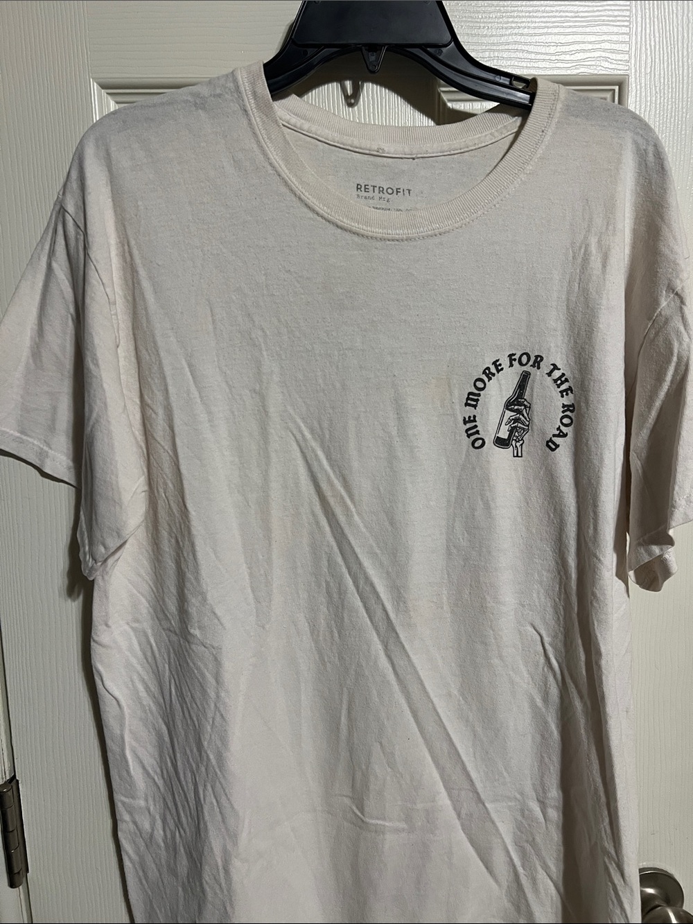 Retrofit Men’s White Short Sleeve Tee with Black Chest Graphic